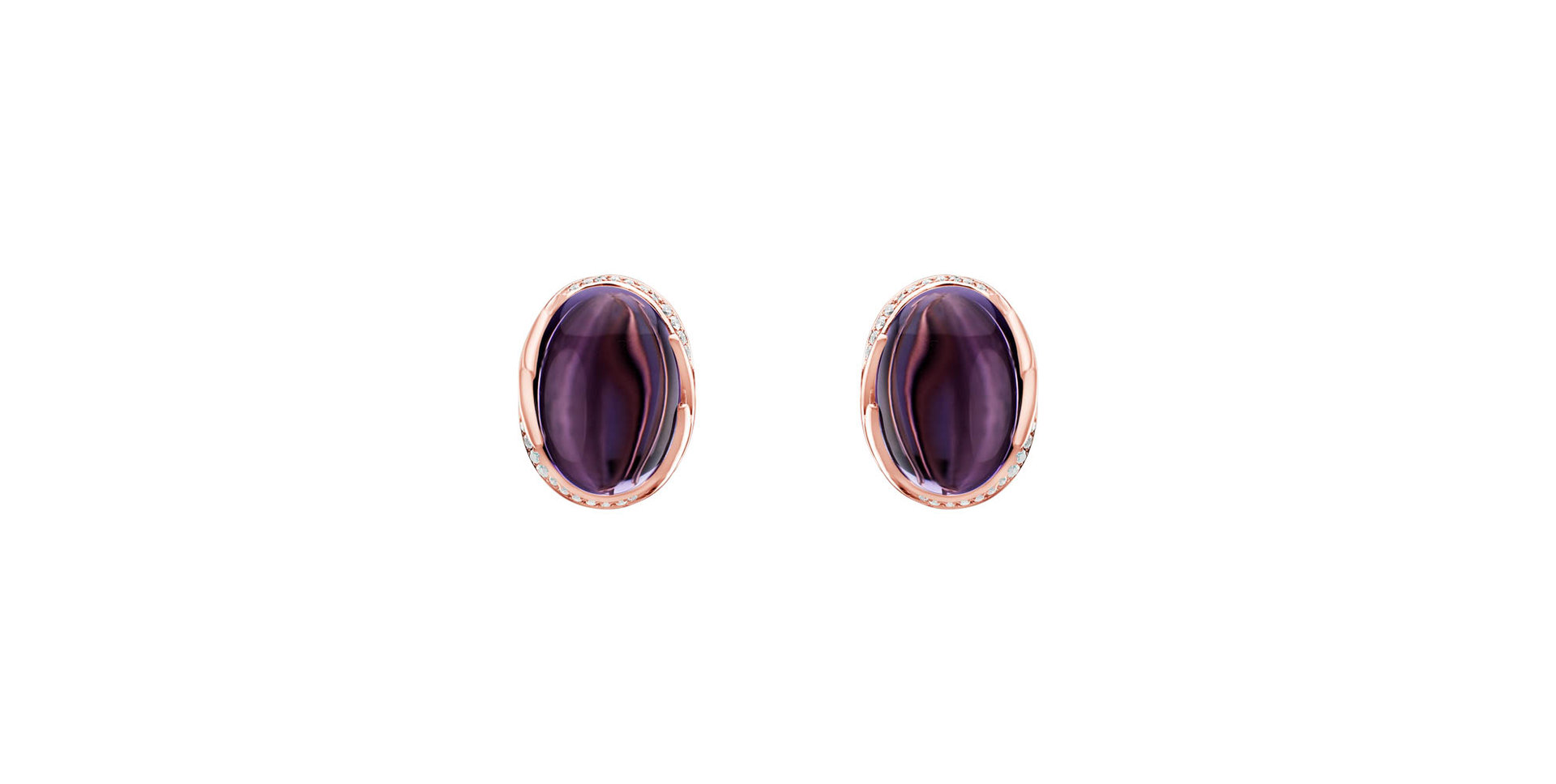 Diamond earrings with Amethyst Mystic Blossom