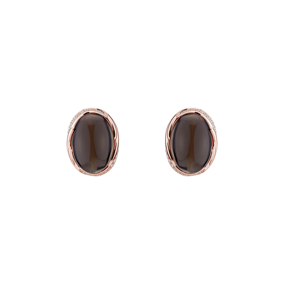 Diamond earrings with Quartz Mystic Blossom