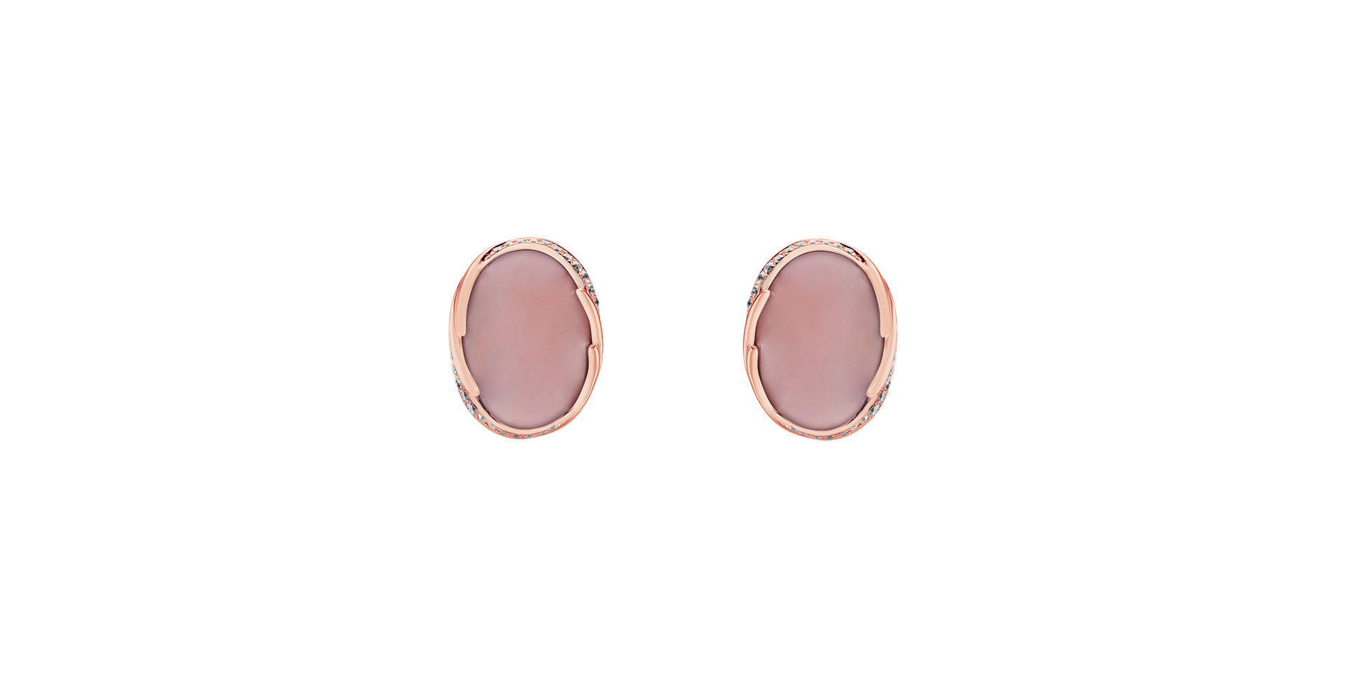 Diamond earrings with Rose Quartz Mystic Blossom
