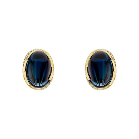 Diamond earrings with Topaz Mystic Blossom