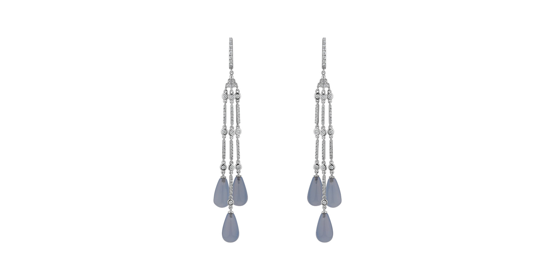 Diamond earrings and Chalcedony Royal Dazzle