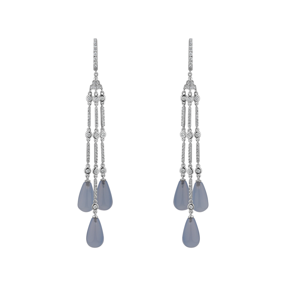 Diamond earrings and Chalcedony Royal Dazzle