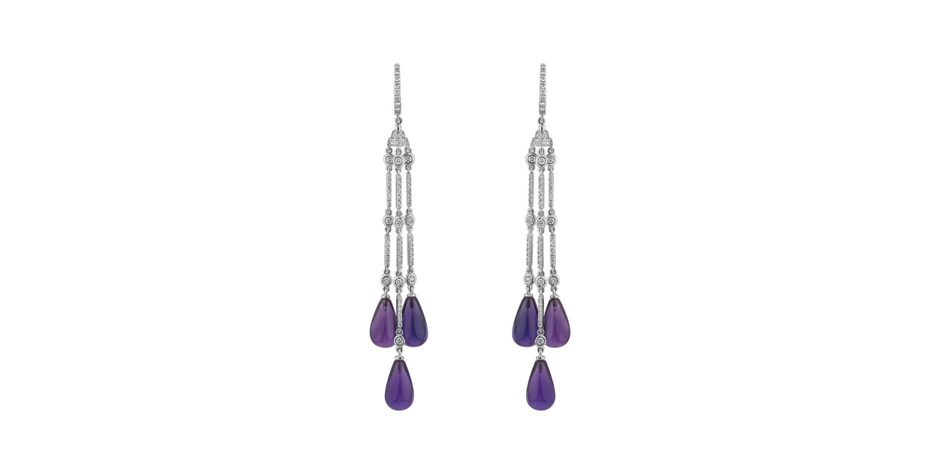 Diamond earrings with Amethyst Royal Dazzle