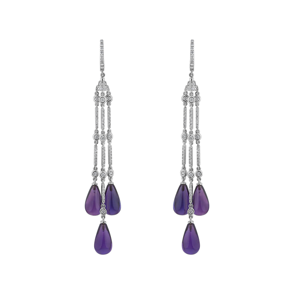 Diamond earrings with Amethyst Royal Dazzle