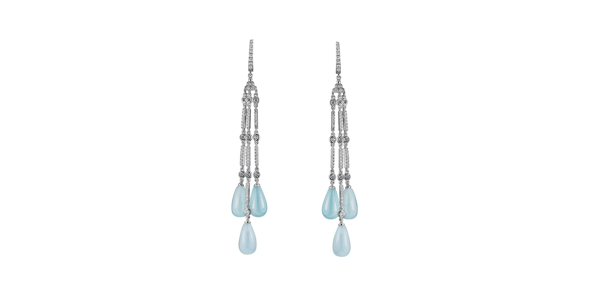 Diamond earrings and Aquamarine Royal Dazzle