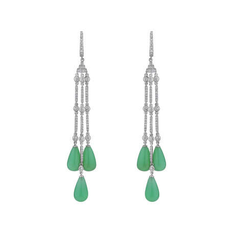 Diamond earrings and Chalcedony Royal Dazzle
