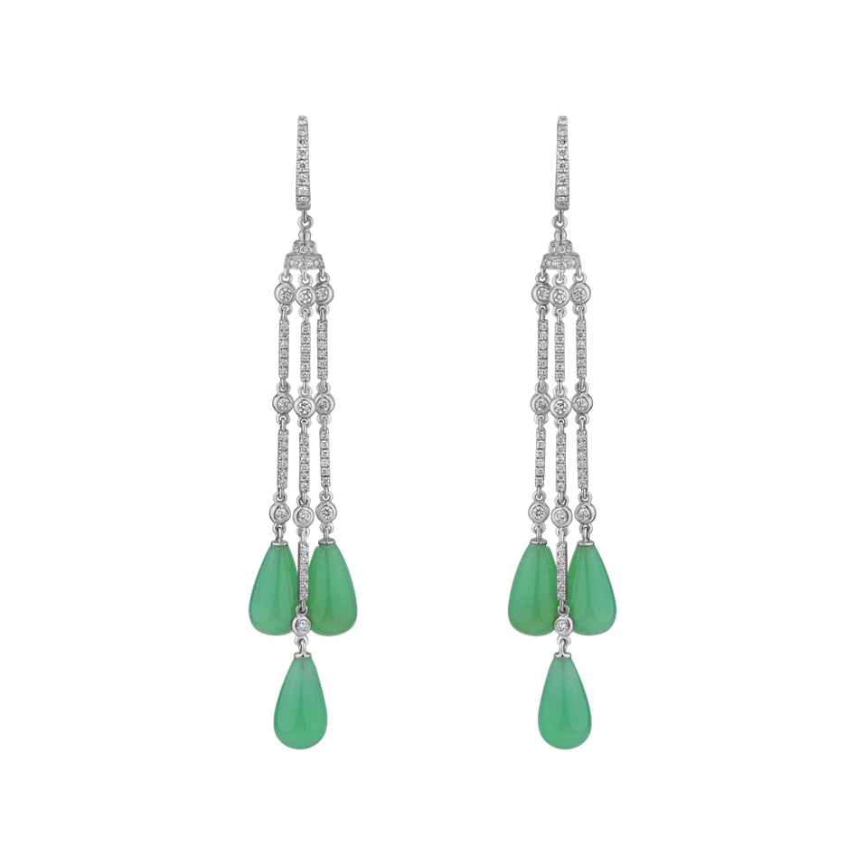 Diamond earrings and Chalcedony Royal Dazzle