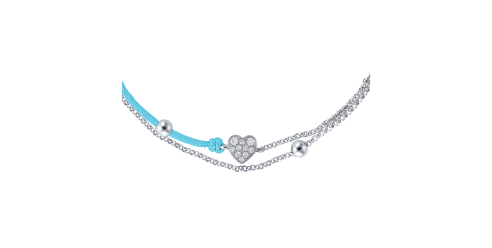 Diamond bracelet with cord Love Message