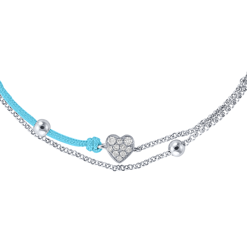 Diamond bracelet with cord Love Message