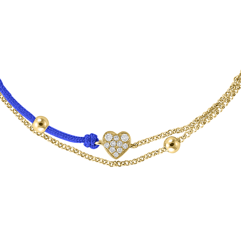 Diamond bracelet with cord Love Message