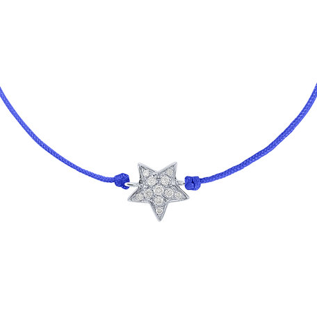 Diamond bracelet with cord Star Message