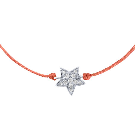 Diamond bracelet with cord Star Message