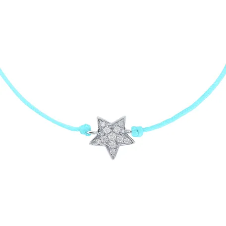 Diamond bracelet with cord Star Message