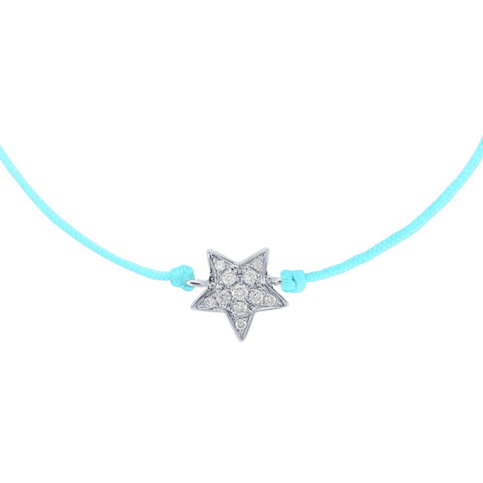 Diamond bracelet with cord Star Message