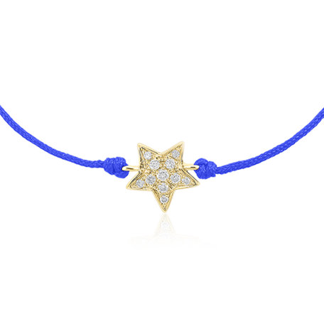 Diamond bracelet with cord Star Message