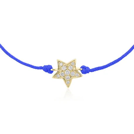 Diamond bracelet with cord Star Message