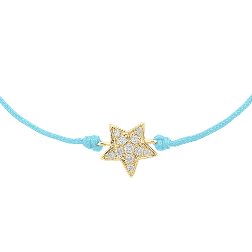 Diamond bracelet with cord Star Message