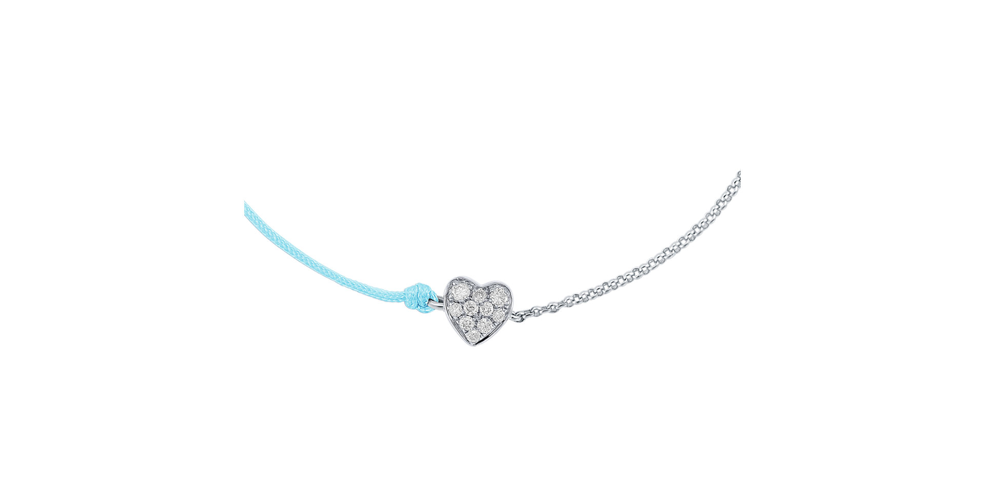 Diamond bracelet with cord Extraordinary Heart