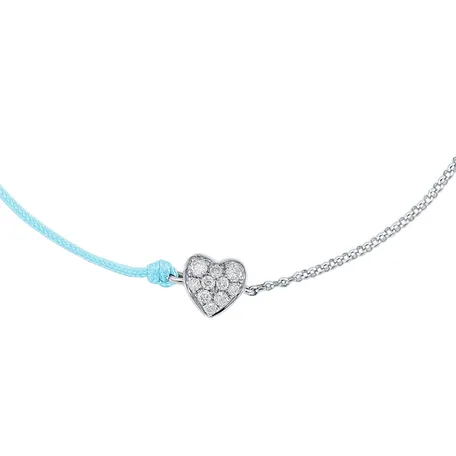 Diamond bracelet with cord Extraordinary Heart