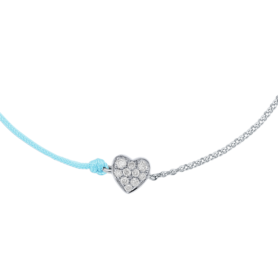 Diamond bracelet with cord Extraordinary Heart