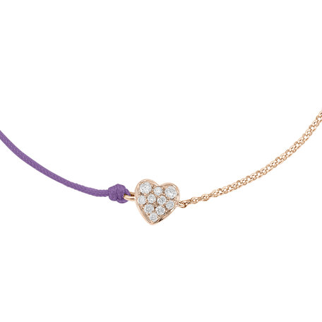 Diamond bracelet with cord Extraordinary Heart