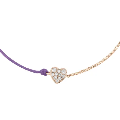 Diamond bracelet with cord Extraordinary Heart