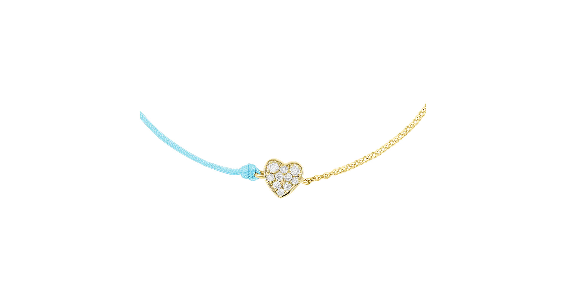 Diamond bracelet with cord Extraordinary Heart