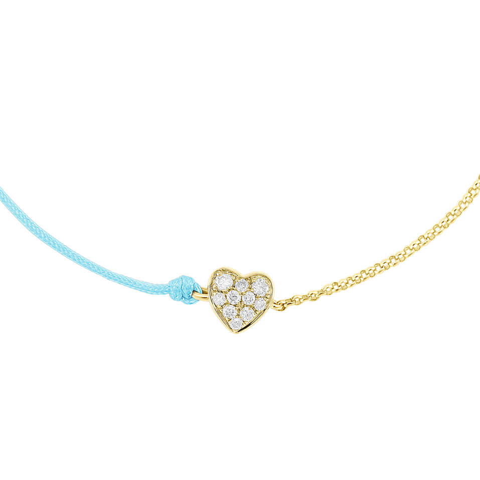 Diamond bracelet with cord Extraordinary Heart