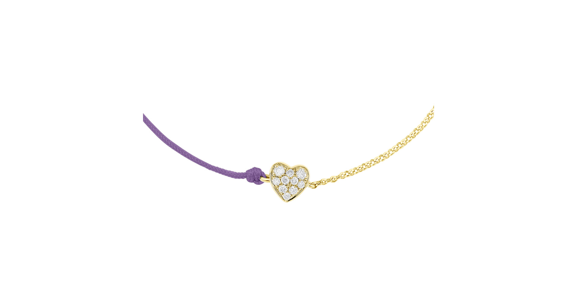 Diamond bracelet with cord Extraordinary Heart