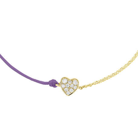 Diamond bracelet with cord Extraordinary Heart