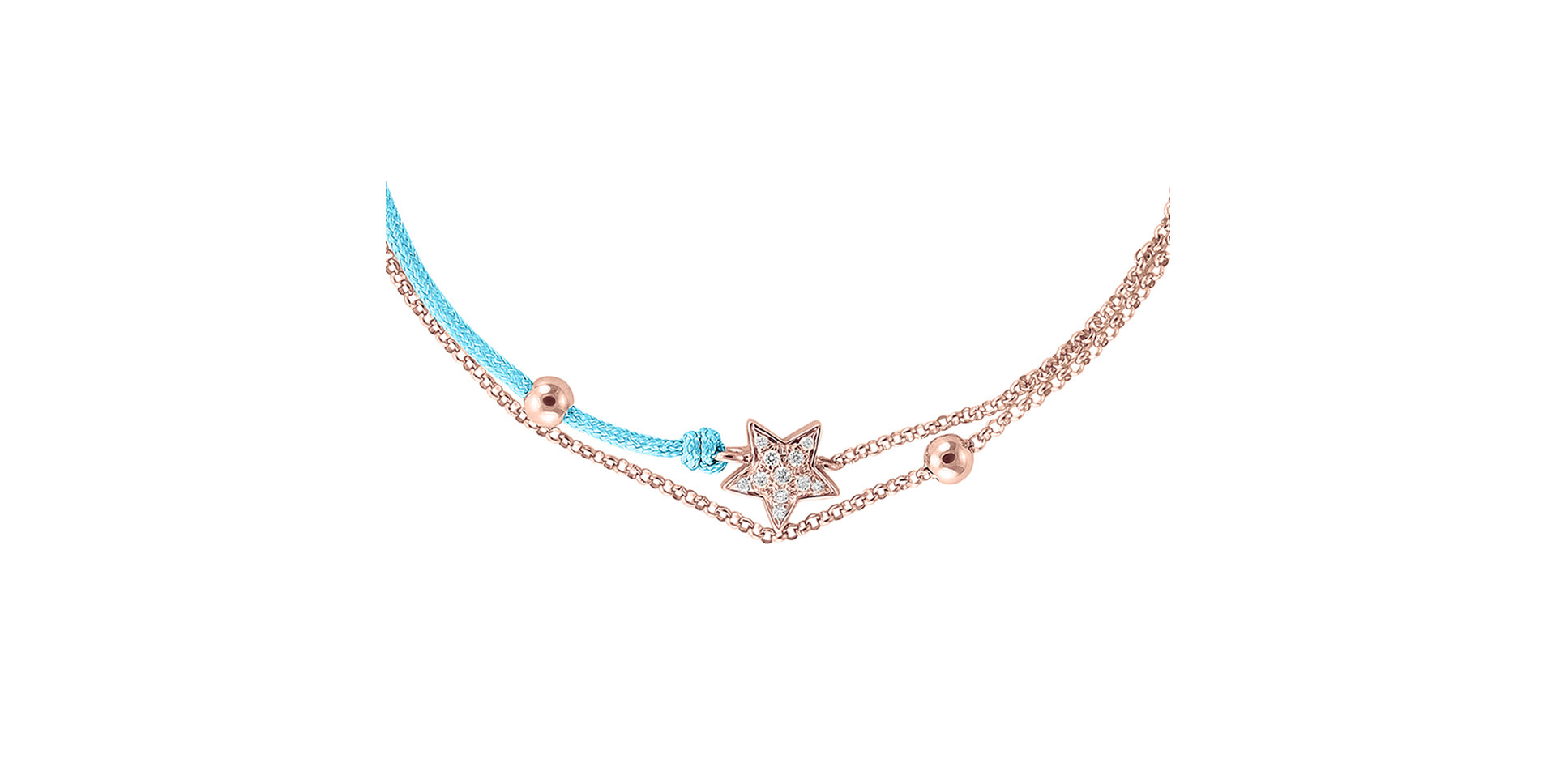 Diamond bracelet with cord Dream Message