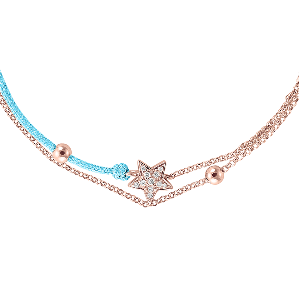 Diamond bracelet with cord Dream Message