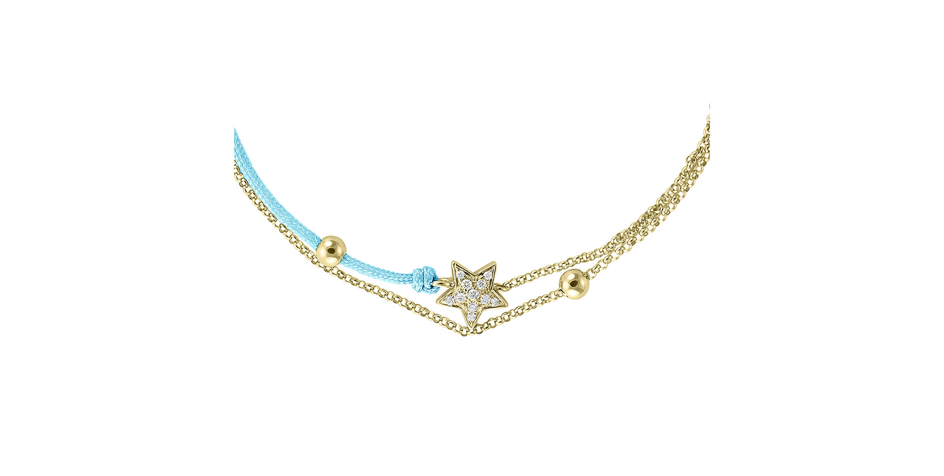 Diamond bracelet with cord Dream Message