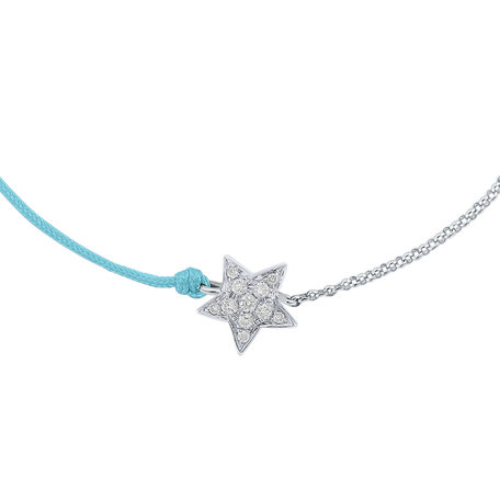 Diamond bracelet with cord Be a Star