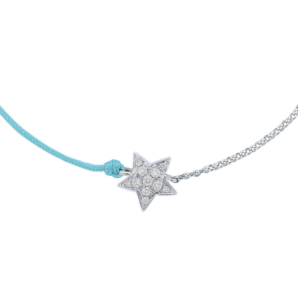 Diamond bracelet with cord Be a Star