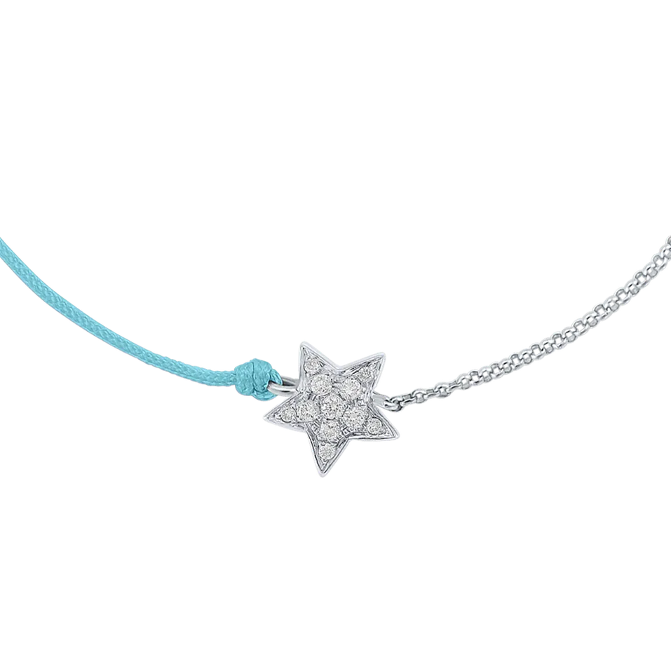 Diamond bracelet with cord Be a Star