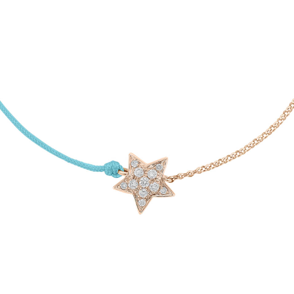 Diamond bracelet with cord Be a Star