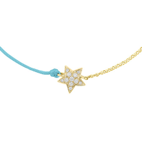 Diamond bracelet with cord Be a Star