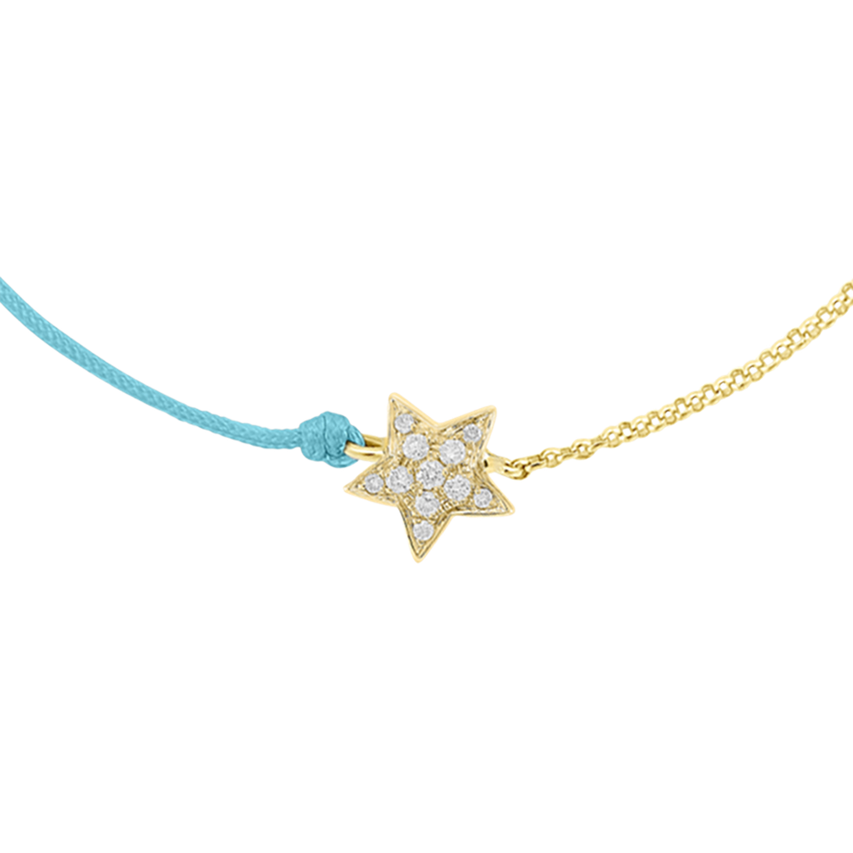 Diamond bracelet with cord Be a Star