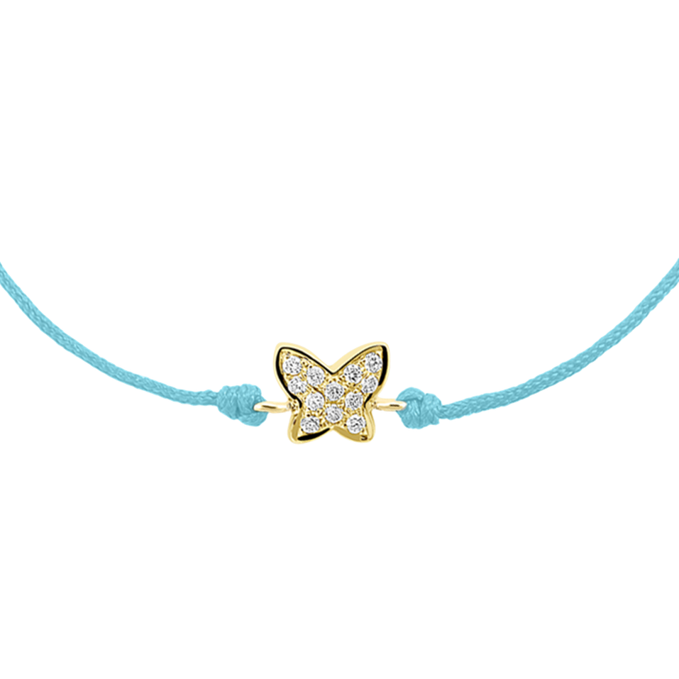 Diamond bracelet with cord Magic Butterfly