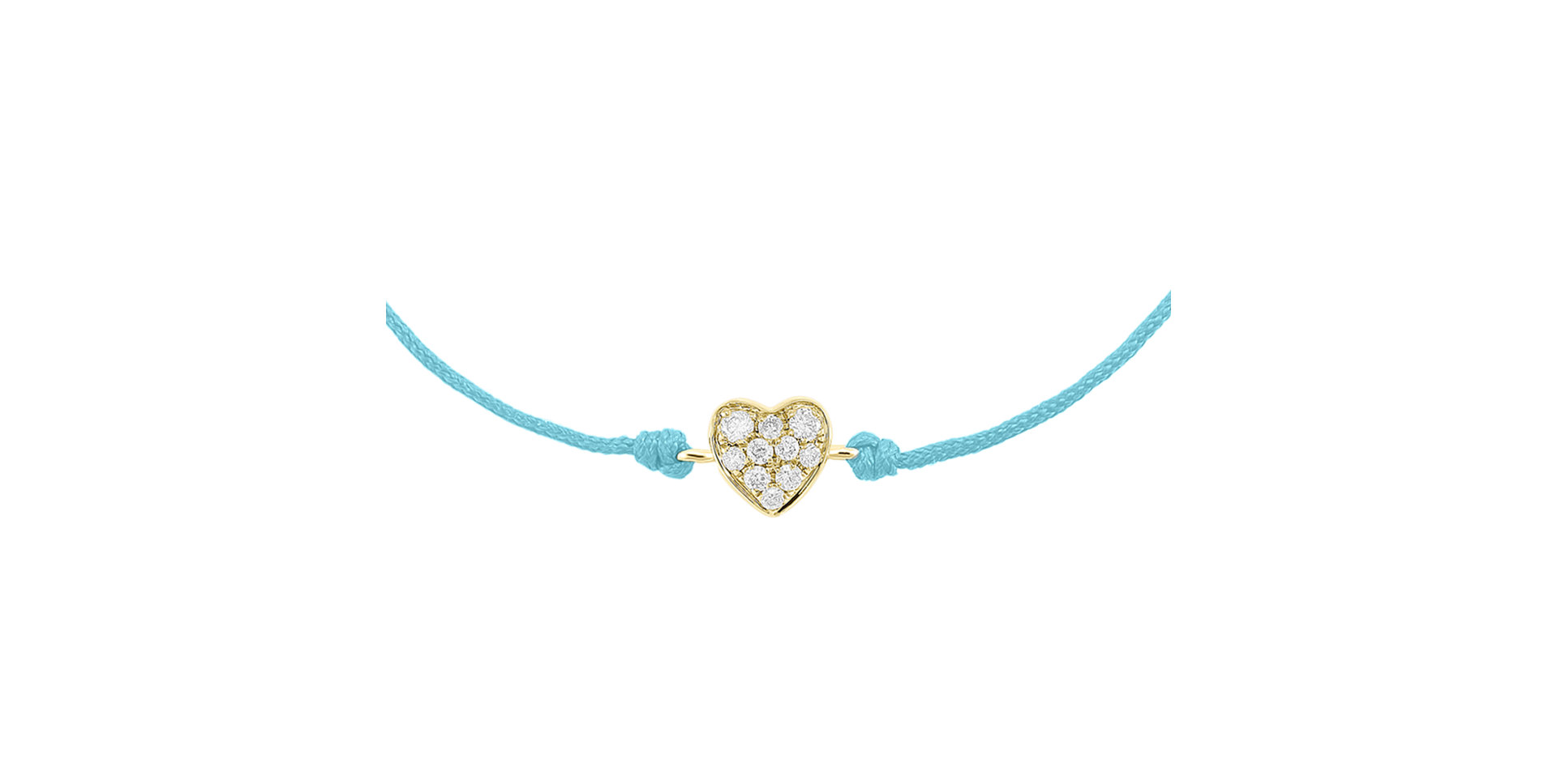 Diamond bracelet with cord Pretty Heart