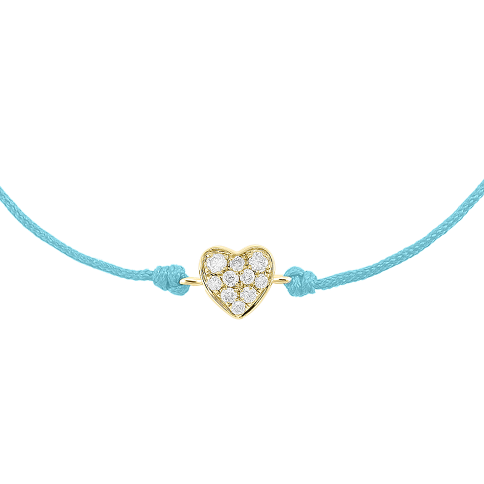 Diamond bracelet with cord Pretty Heart