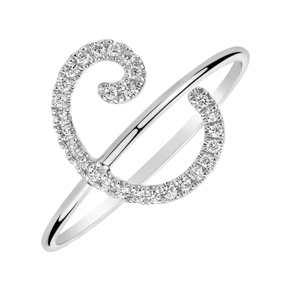 Diamond ring Curly Glittery C