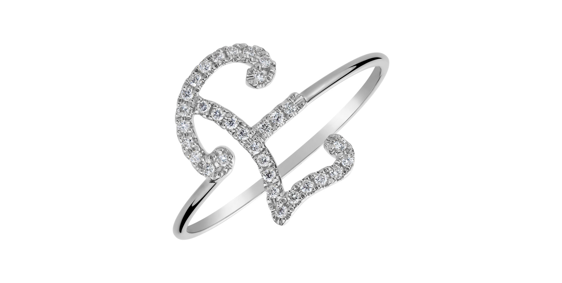 Diamond ring Curly Glittery E