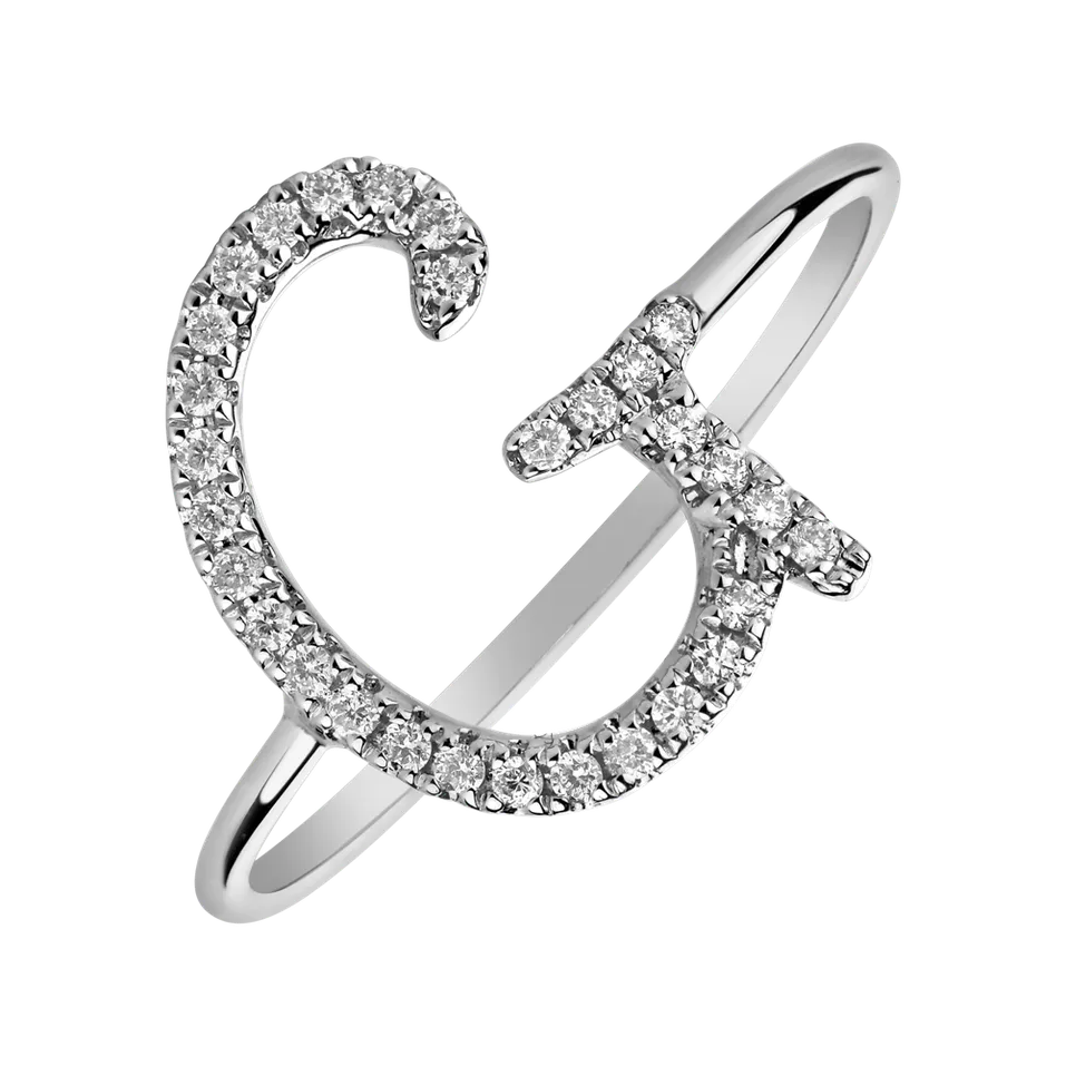 Diamond ring Curly Glittery G