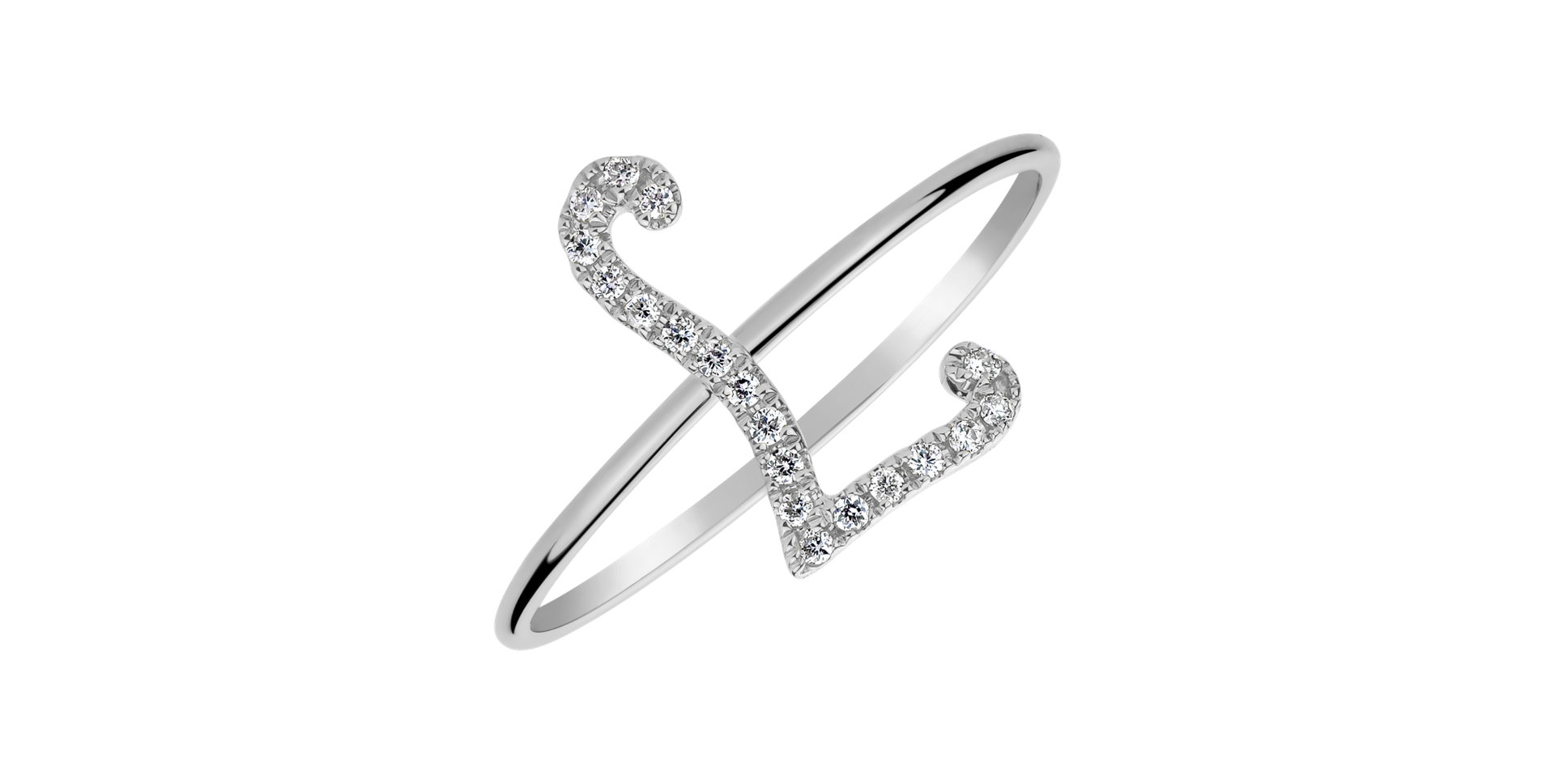 Diamond ring Curly Glittery L