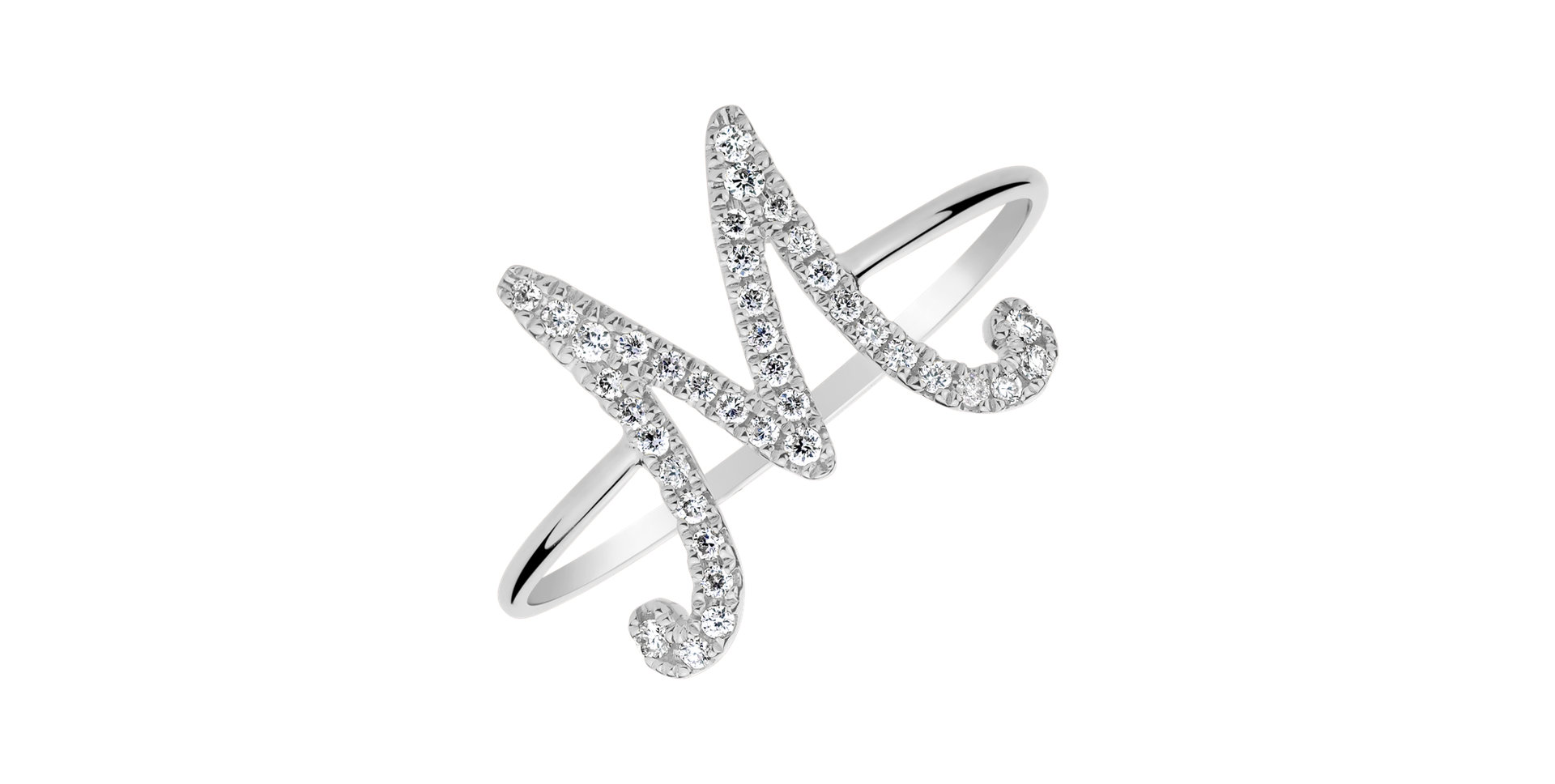 Diamond ring Curly Glittery M
