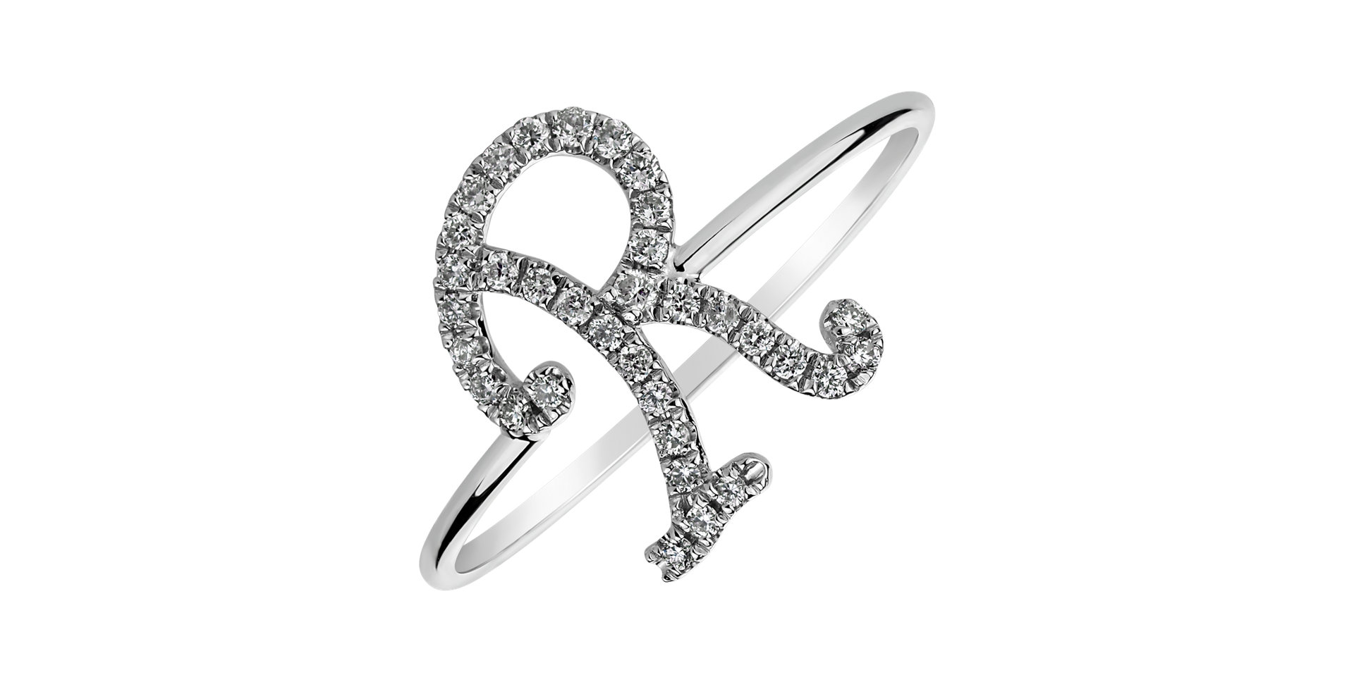 Diamond ring Curly Glittery R