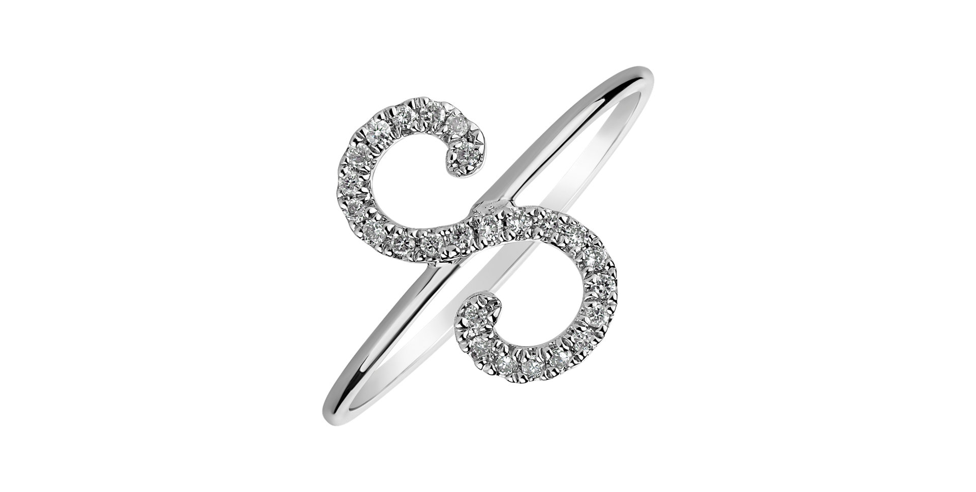 Diamond ring Curly Glittery S