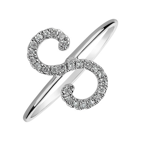 Diamond ring Curly Glittery S